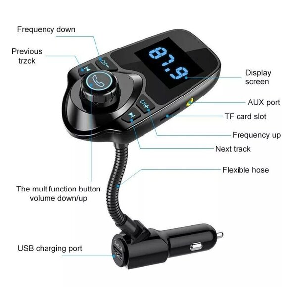 VicTsing T10 Wireless Bluetooth Adapter FM Transmitter for Car - Preowned - Nice - Picture 3 of 10